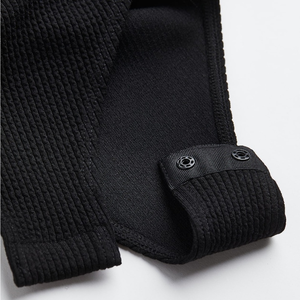 H&M Ribbed Jersey Bodysuit- Black/ Size Small - Picture 5 of 6